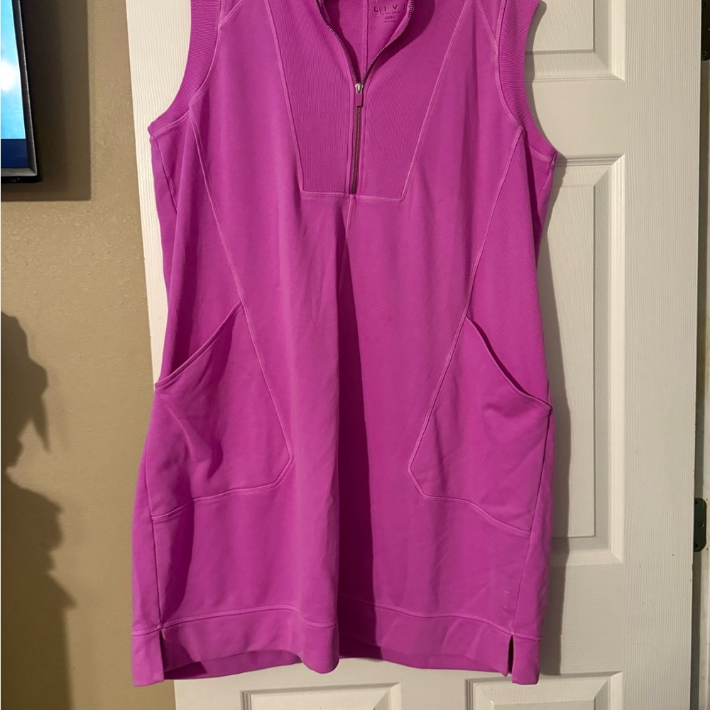 Livi Active Asymmetrical Dress in Vibrant Pink